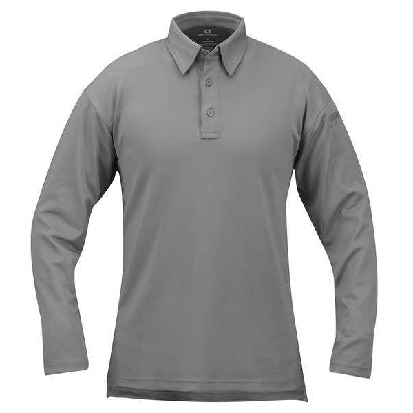 Tactical Polo, 2XL, Long Sleeve, Gray