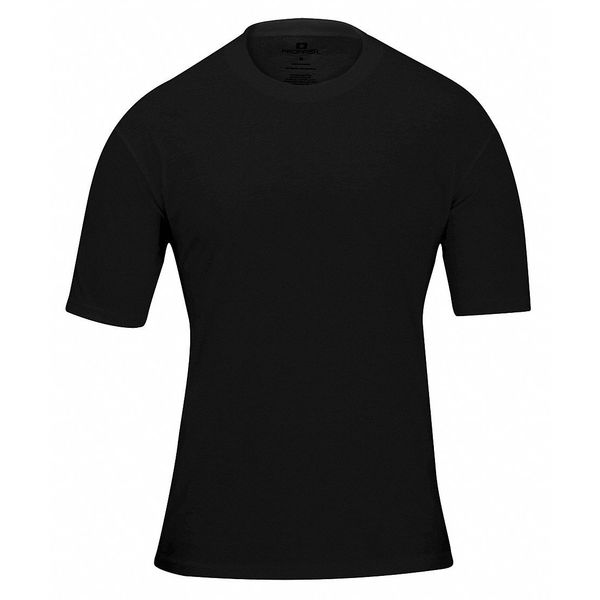 T-Shirt, Mens, L, Black, PK3