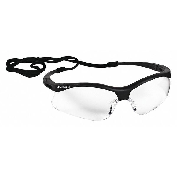 Safety Glasses, Wraparound Clear Polycarbonate Lens, Scratch-Resistant