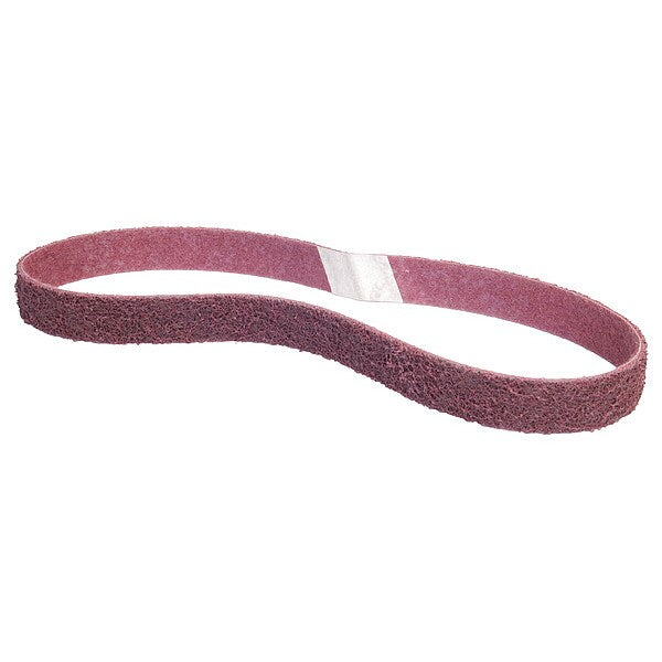 Sanding Belt, 1 in W, 30 in L, Non-Woven, Aluminum Oxide, 150 Grit, Fine, Rapid Prep, Maroon