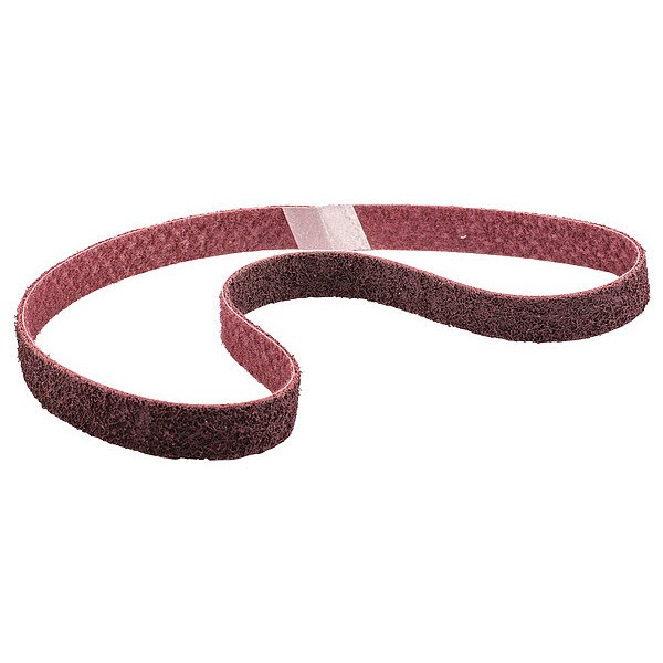 Sanding Belt, 1 in W, 42 in L, Non-Woven, Aluminum Oxide, 150 Grit, Fine, Rapid Prep, Maroon