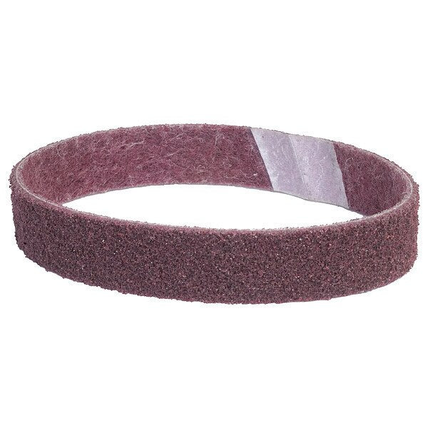 Sanding Belt, 1 in W, 18 in L, Non-Woven, Aluminum Oxide, 150 Grit, Fine, Rapid Prep, Maroon