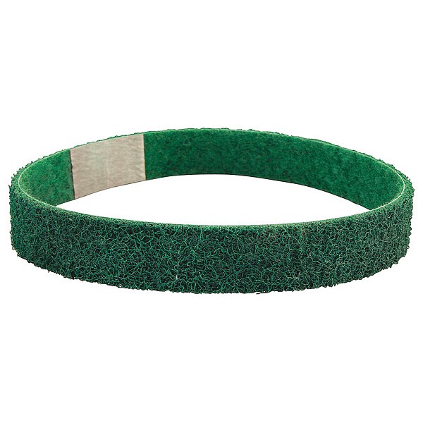 Sanding Belt, 1 in W, 18 in L, Non-Woven, Aluminum Oxide, 220 Grit, Very Fine, Rapid Prep, Green