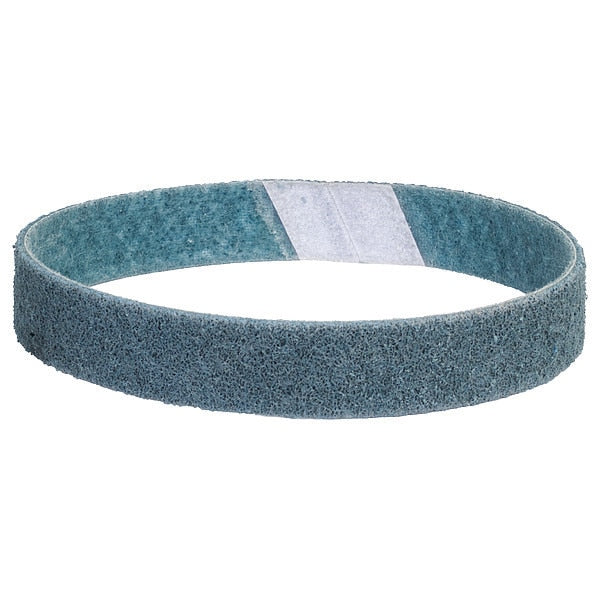 Sanding Belt, 1 in W, 18 in L, Non-Woven, Aluminum Oxide, 360 Grit, Very Fine, Rapid Prep, Blue