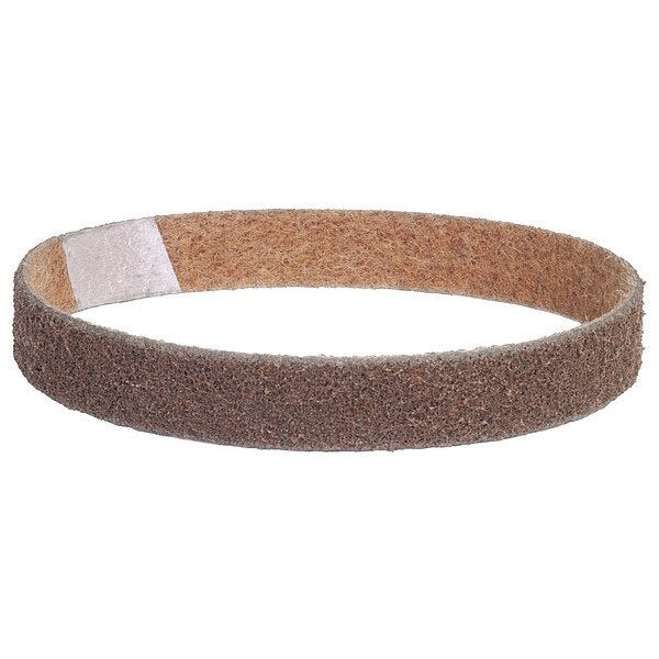Sanding Belt, 1 in W, 21 in L, Non-Woven, Aluminum Oxide, 80 Grit, Medium, Rapid Prep, Brown