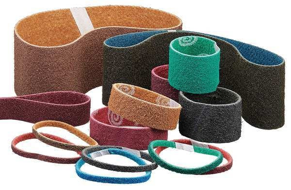 Sanding Belt, 4 in W, 24 in L, Non-Woven, Aluminum Oxide, 80 Grit, Coarse, Rapid Prep, Brown