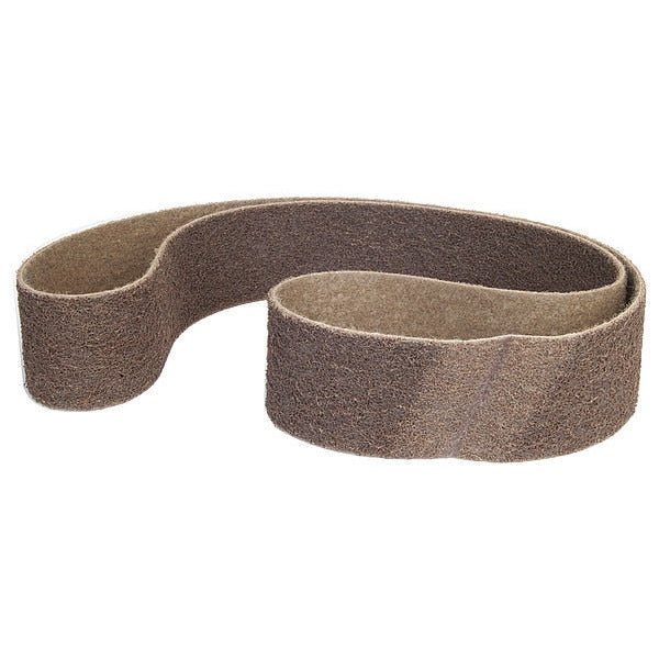 Sanding Belt, 3 in W, 72 in L, Non-Woven, Aluminum Oxide, 80 Grit, Medium, Rapid Prep, Brown