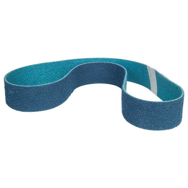 Sanding Belt, 2 1/2 in W, 60 in L, Non-Woven, Aluminum Oxide, 360 Grit, Very Fine, Rapid Prep, Blue