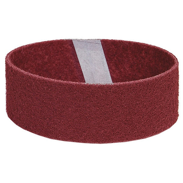 Sanding Belt, 4 in W, 36 in L, Non-Woven, Aluminum Oxide, 150 Grit, Fine, Rapid Prep, Maroon