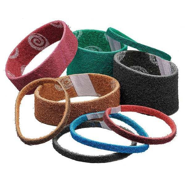 Sanding Belt, 3 1/2 in W, 15 1/2 in L, Non-Woven, Aluminum Oxide, 36 Grit, Extra Coarse, Black