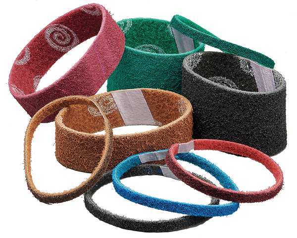 Sanding Belt, 2 in W, 18 15/16 in L, Non-Woven, Aluminum Oxide, 220 Grit, Very Fine, Green