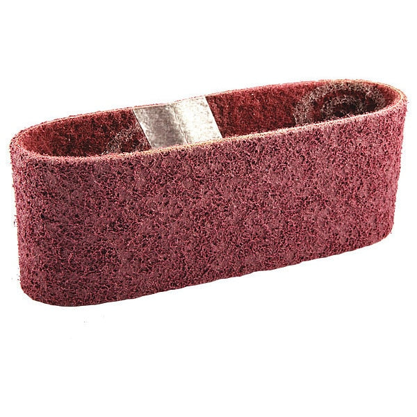 Sanding Belt, 3 in W, 18 in L, Non-Woven, Aluminum Oxide, 150 Grit, Fine, Vortex Rapid Prep, Maroon