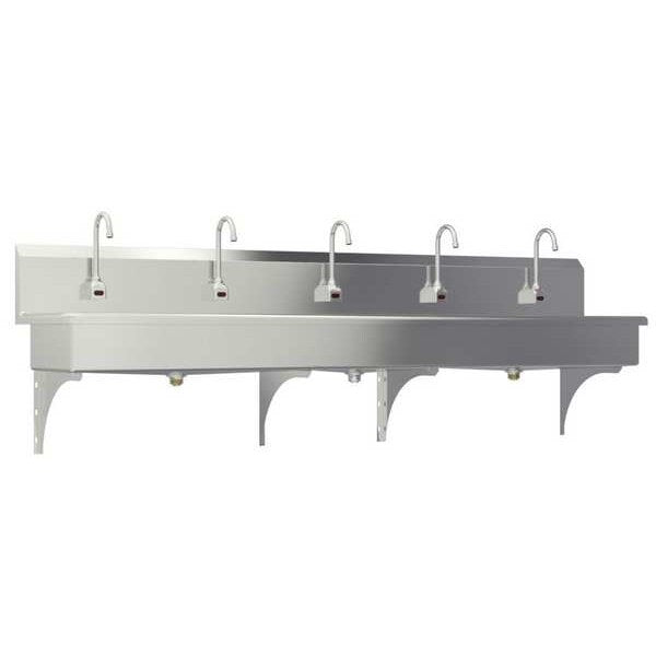 Wall Mount, 5 Hole, AC Sensor, Stainless, Wash Station