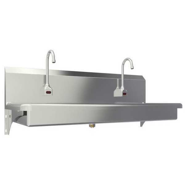 Wall Mount, 2 Hole, Battery Sensor, Stainless, Wash Station