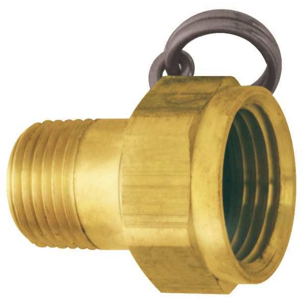 Non-Swivel Hose Adapter, Brass, 1-1/4 in.