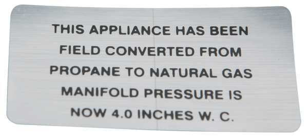 Plate, Propane To Natural Gas