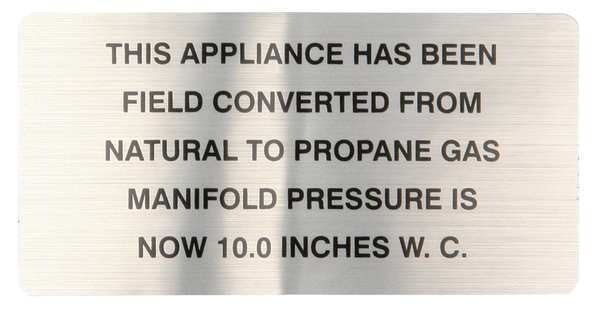Plate, Natural To Propane Gas