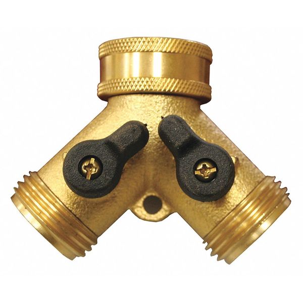 Garden Hose Shut-Off, Wye, Brass Hose