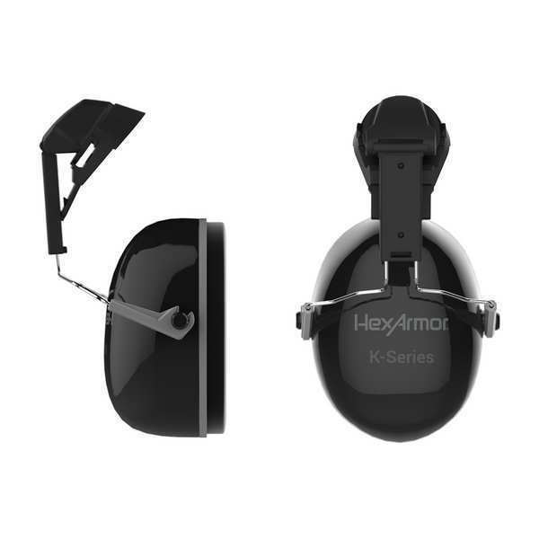 Hard Hat Mounted Ear Muffs, 22 dB, K1C, Black