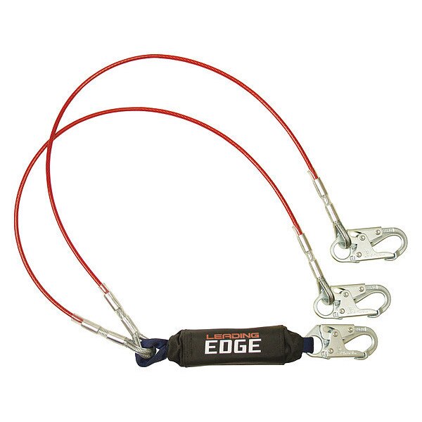 Shock Absorbing Lanyard, 6 ft., 310 lb. Weight Capacity, Red