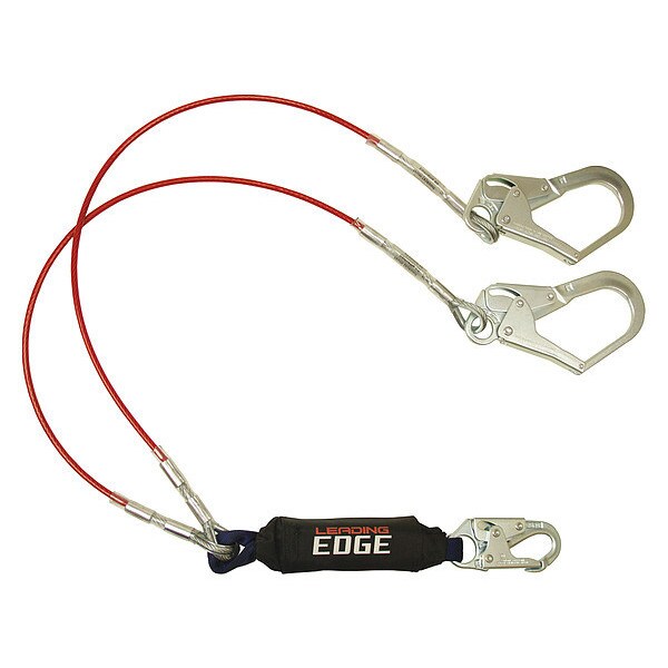 Shock Absorbing Lanyard, 6 ft., 310 lb. Weight Capacity, Red
