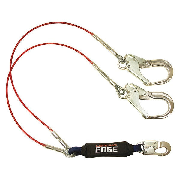 Shock Absorbing Lanyard, 6 ft., 310 lb. Weight Capacity, Red