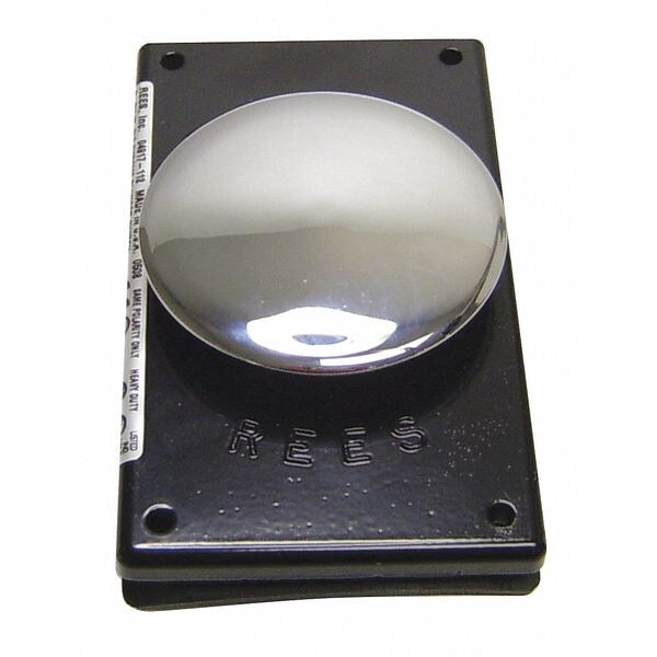 Psh Button w/Lrgr Mntng Pttrn, Blk, 2-3/4