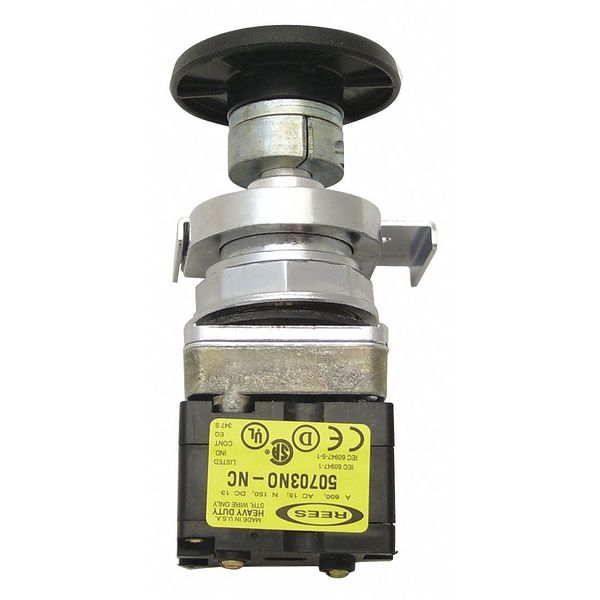 Push Button w/1 NO/1 NC Cntct, 30.5mm, Blk