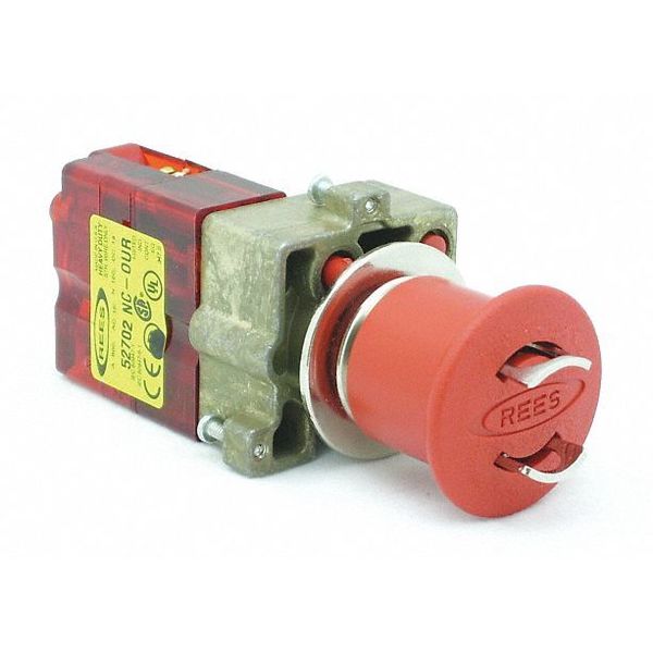 Lockable Push Button w/1 NC-Our, 22mm, Red