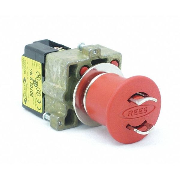 Lockable Push Button w/1 NC, Red, 22mm