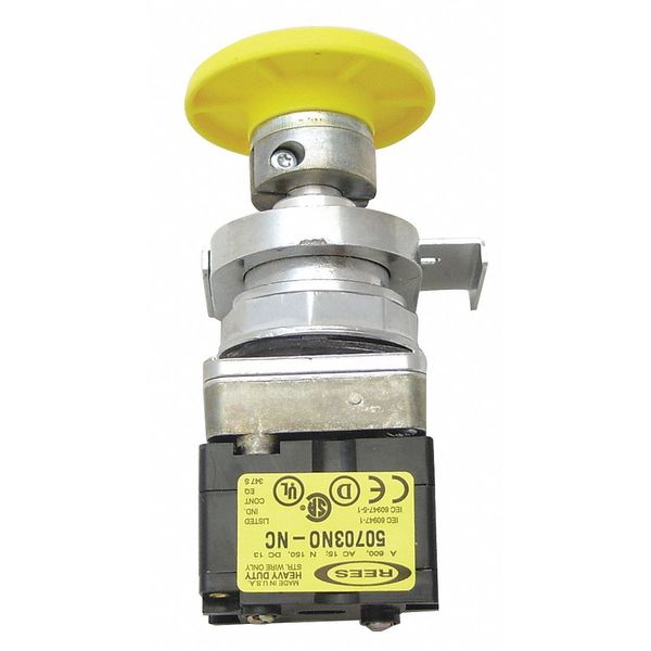 Push Buttn w/1 NO/1 NC Cntct, 30.5mm, Yllw