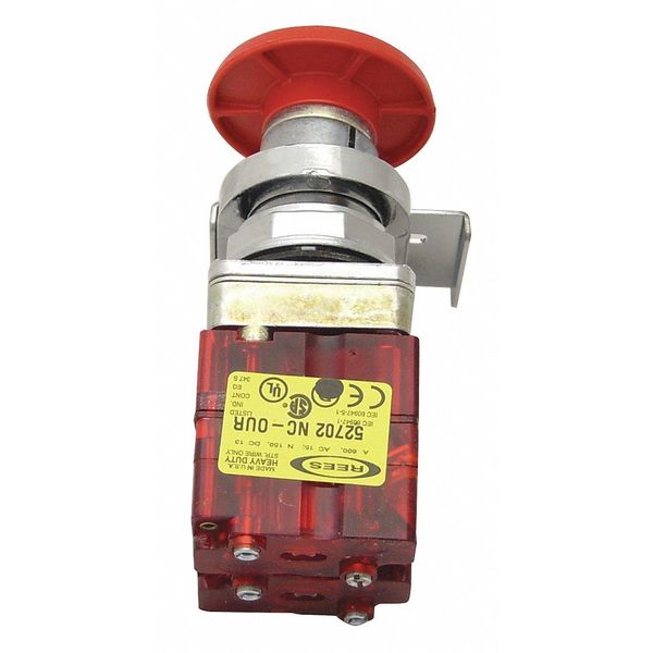 Push Button w/2 NC, Red, 30.5mm