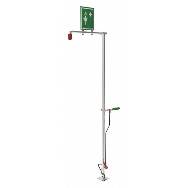 Drench Shower, Self-Drain, Floor Mount