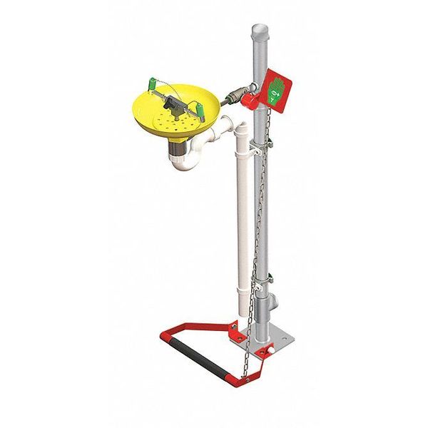 Pedestal Mounted Eyewash Station Yellow ABS Plastic