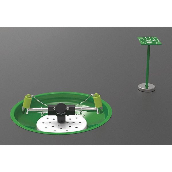 Tabletop Mounted Eyewash Station Green Powder-Coated Stainless Steel