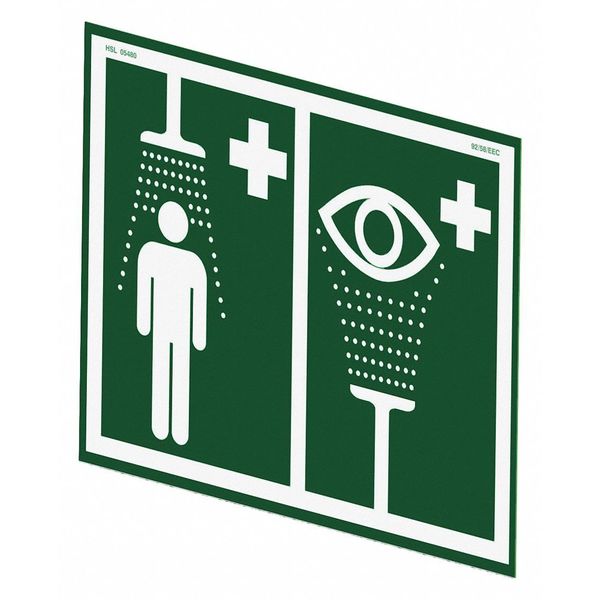 Safety Shower And Eye/Face Sign, Universl