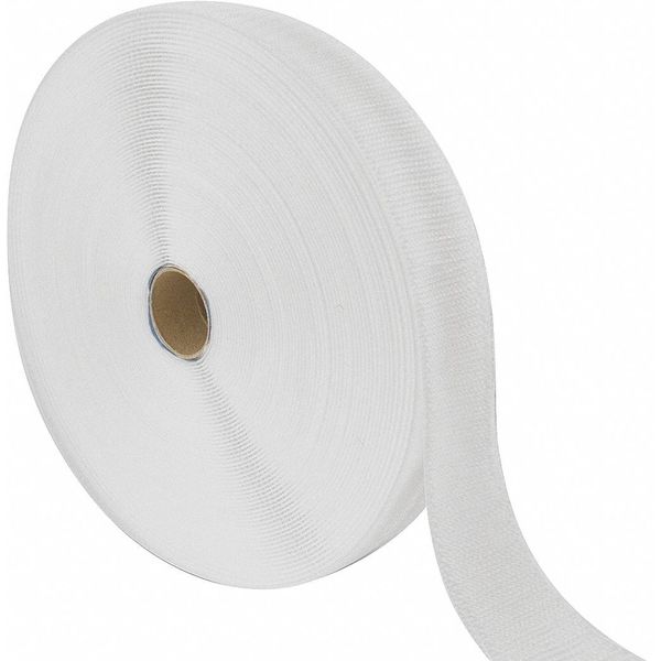 Reclosable Fastener, No Adhesive, 75 ft, 1 in Wd, White