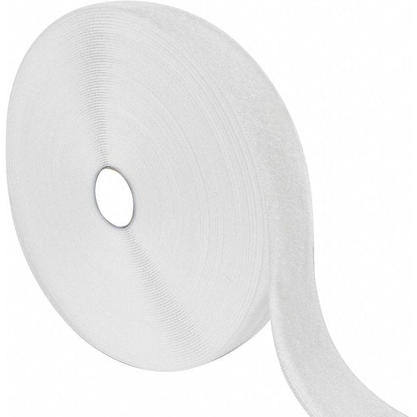 Reclosable Fastener, No Adhesive, 75 ft, 1 in Wd, White