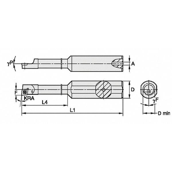 Indexable Boring Bar, CCBI20350025R, 3-1/2 in L, Carbide, 80 Degrees  Diamond Insert Shape
