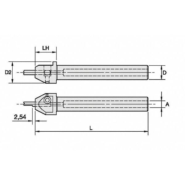 Boring and Grooving Bar Adapter, 3/4