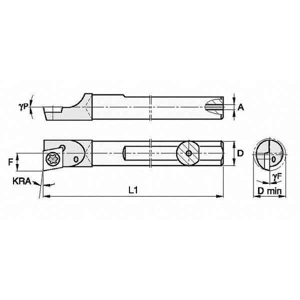 Indexable Boring Bar, CCBI18740R, 2-1/2 in L, Carbide, 80 Degrees  Diamond Insert Shape