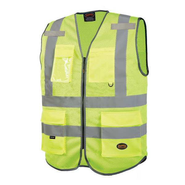 Multi Pocket Mesh Vest, Green, 2XL