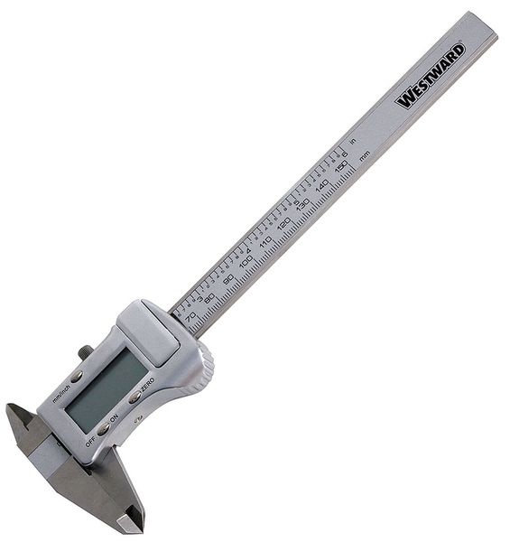 Digital Caliper, Fractional, 0 to 6 In