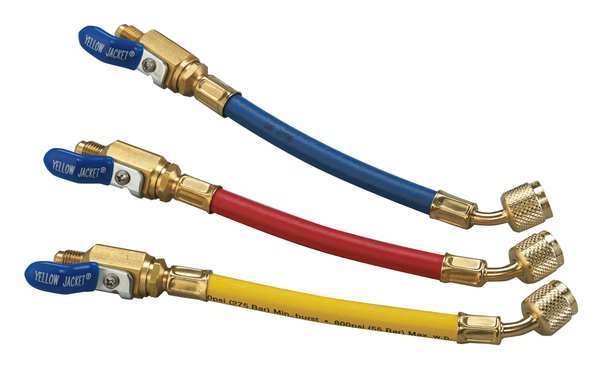 Manifold Hose Set, 9 In, Red, Yellow, Blue
