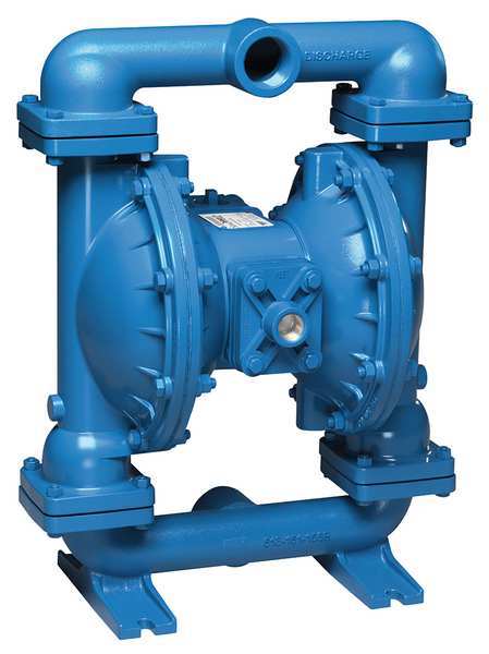 Double Diaphragm Pump, Cast iron, Air Operated, 106 GPM 220 Degrees F