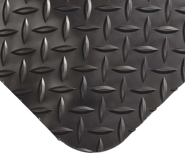 Antifatigue Runner, Black, 17 ft. L x 4 ft. W, PVC Surface With PVC Sponge, 15/16