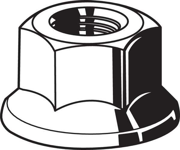 Top Lock Distorted Thread Lock Nut, #10-24, Steel, Grade A, Zinc Plated, 1/8 in Ht, 100 PK