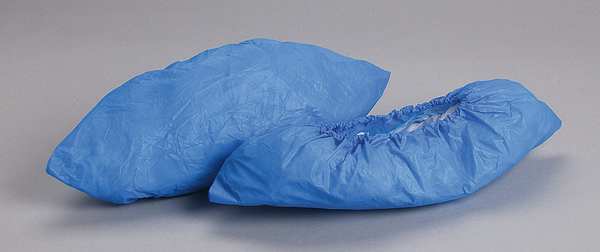 Critical CoverÂ® CPE Shoe Covers, XL, All Film, Blue, PK1000