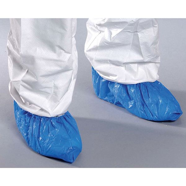 Critical CoverÂ® CPE Shoe Covers, XL, All Film, Blue, PK1000