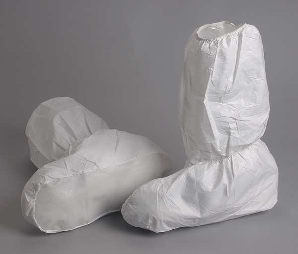 Critical CoverÂ® Boot Covers, Anti-Skid Sole, Elastic Ankle, White, PK200